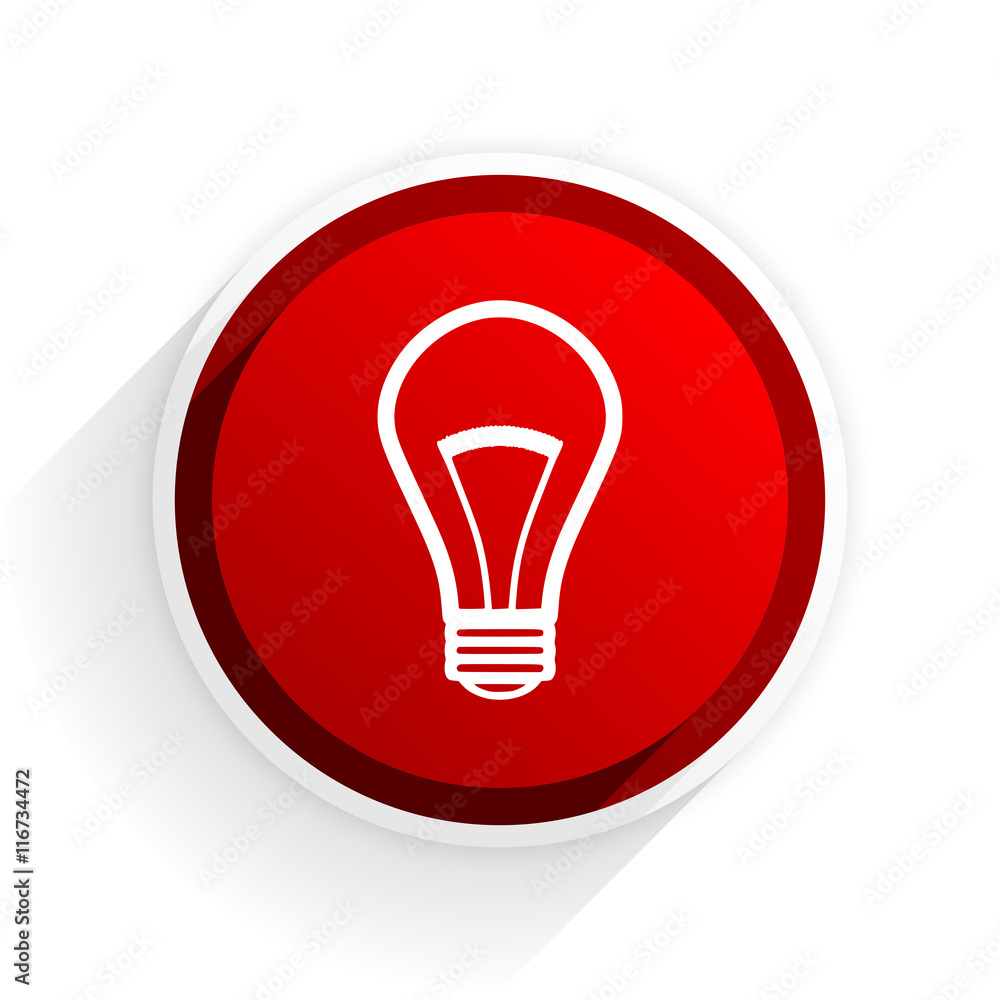 bulb flat icon with shadow on white background, red modern design web element bulb flat icon with shadow on white background, red modern design web element