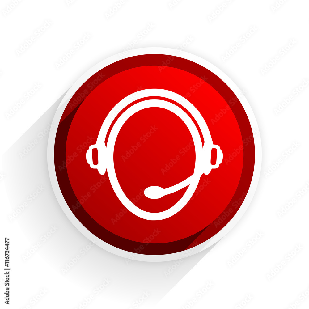 customer service flat icon with shadow on white background, red modern design web element customer service flat icon with shadow on white background, red modern design web element