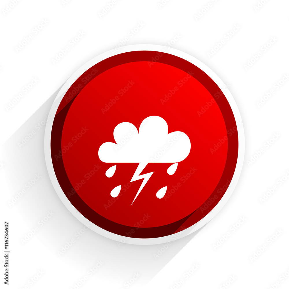 storm flat icon with shadow on white background, red modern design web element storm flat icon with shadow on white background, red modern design web element