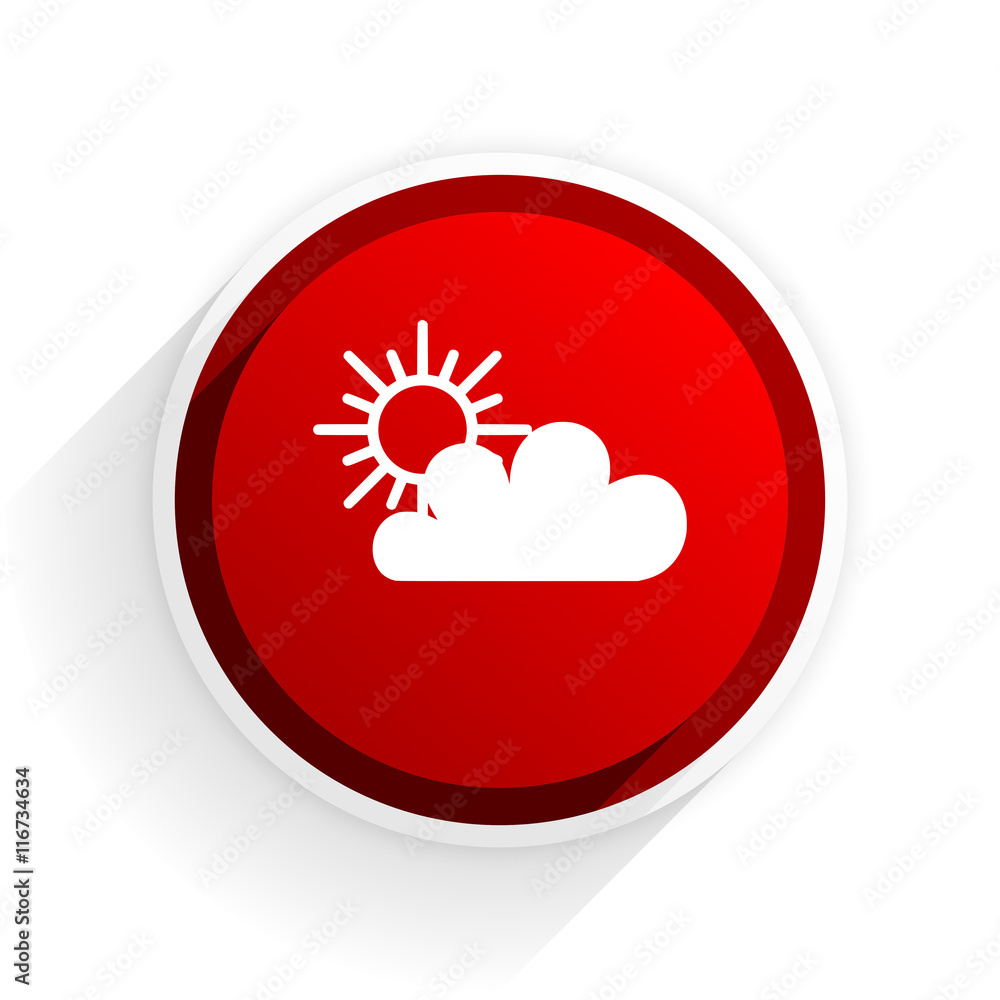 cloud flat icon with shadow on white background, red modern design web element cloud flat icon with shadow on white background, red modern design web element