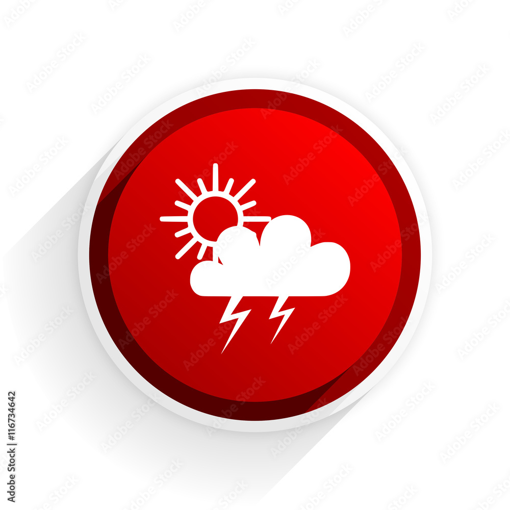storm flat icon with shadow on white background, red modern design web element storm flat icon with shadow on white background, red modern design web element