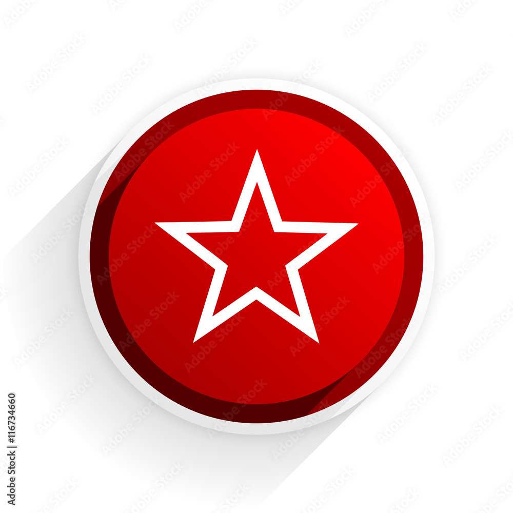 star flat icon with shadow on white background, red modern design web element star flat icon with shadow on white background, red modern design web element