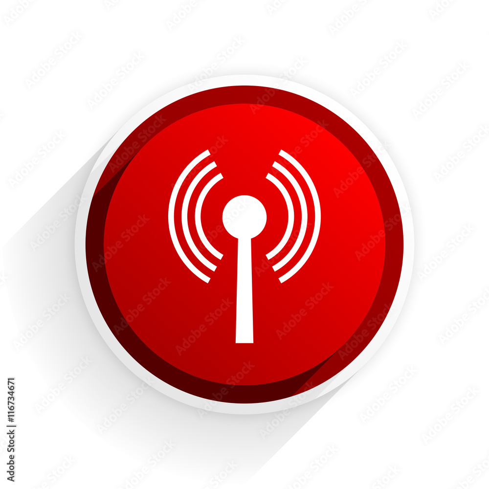 wifi flat icon with shadow on white background, red modern design web element wifi flat icon with shadow on white background, red modern design web element