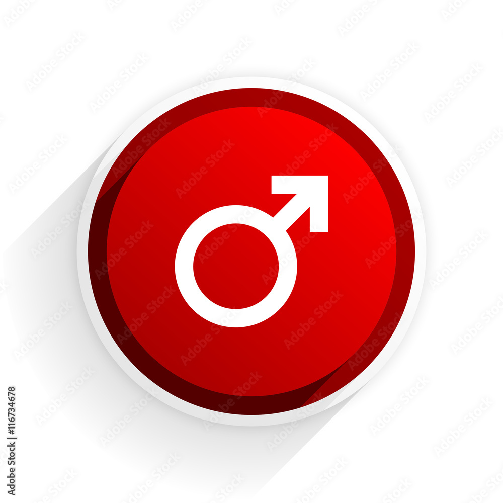 male flat icon with shadow on white background, red modern design web element male flat icon with shadow on white background, red modern design web element