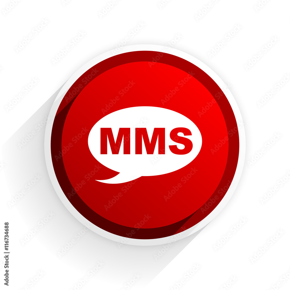 mms flat icon with shadow on white background, red modern design web element mms flat icon with shadow on white background, red modern design web element