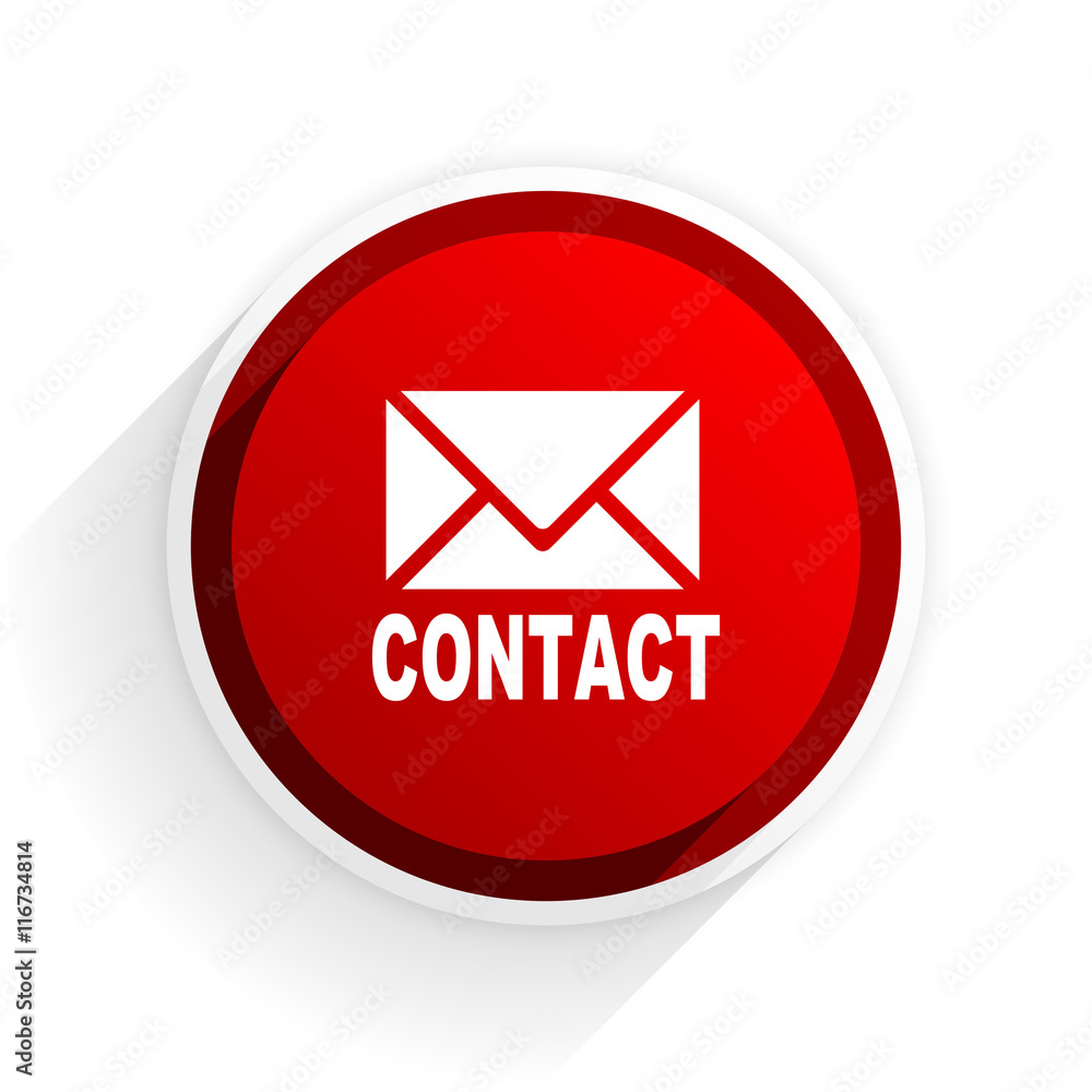 email flat icon with shadow on white background, red modern design web element email flat icon with shadow on white background, red modern design web element