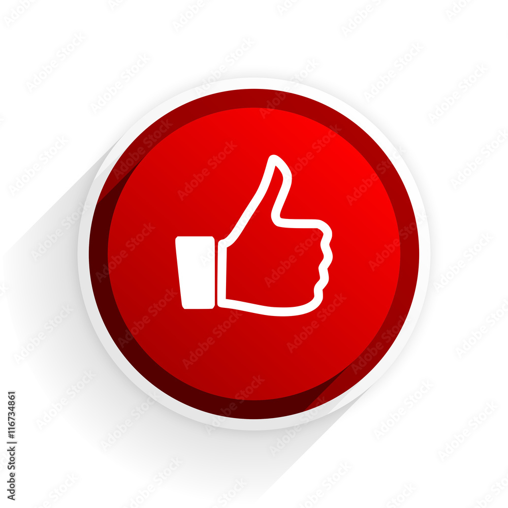 like flat icon with shadow on white background, red modern design web element like flat icon with shadow on white background, red modern design web element
