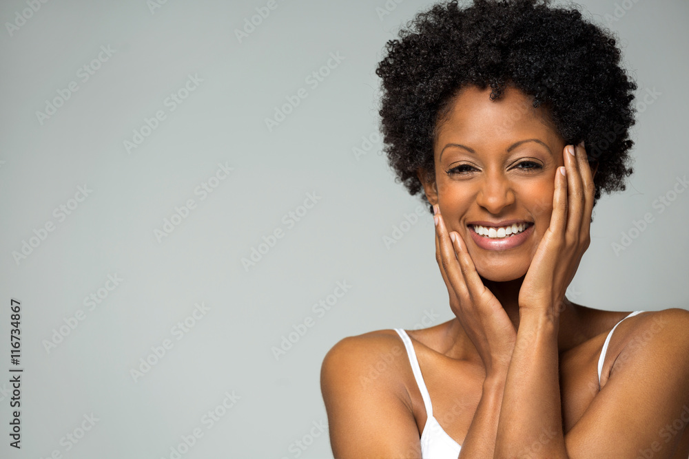 Beautiful African American Woman Isolated. Beautiful African American Woman Isolated.