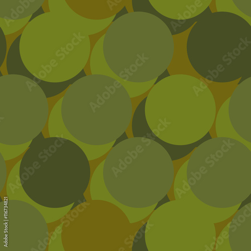 Military war seamless pattern. Army abstract circle, round textu
