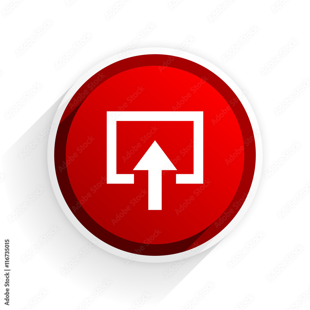enter flat icon with shadow on white background, red modern design web element enter flat icon with shadow on white background, red modern design web element
