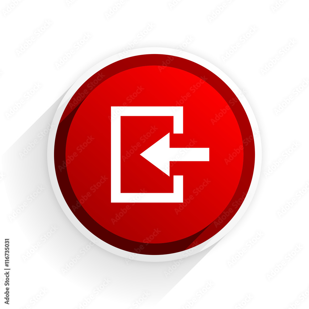 enter flat icon with shadow on white background, red modern design web element enter flat icon with shadow on white background, red modern design web element