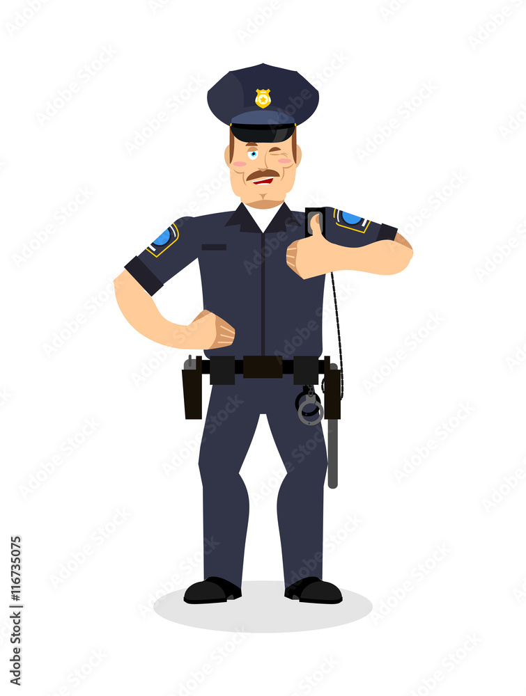 Police thumbs up. Signs all right. cheerful Kop. Policeman Hand Police thumbs up. Signs all right. cheerful Kop. Policeman Hand