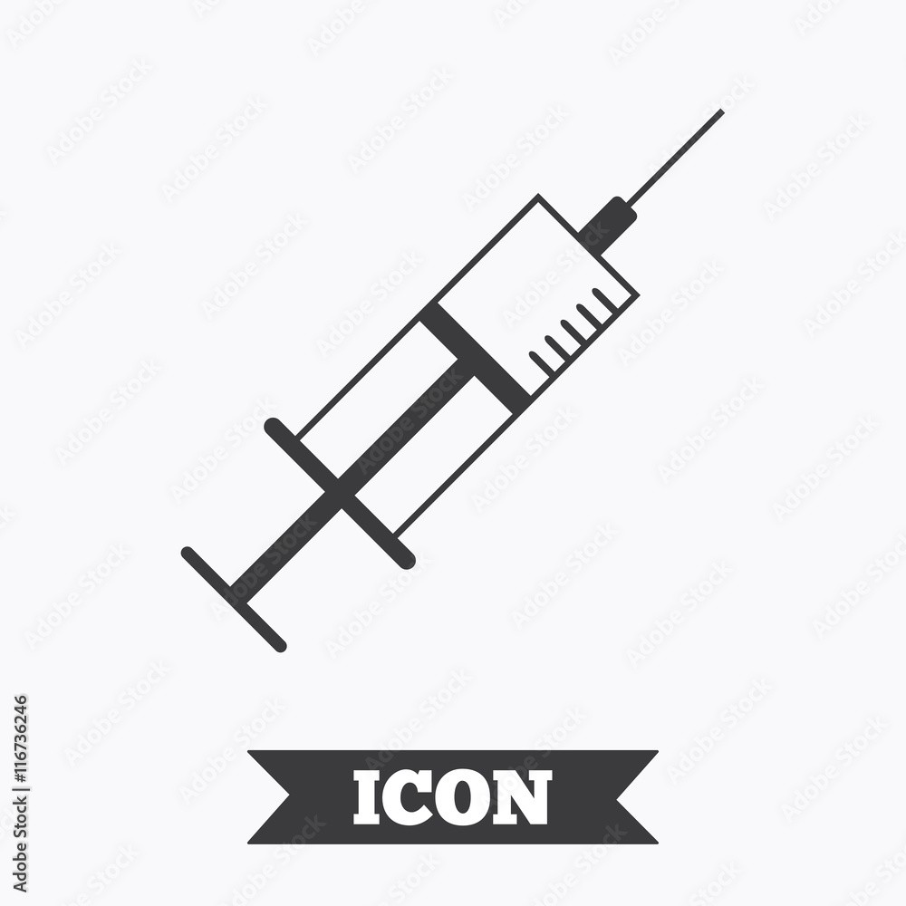 Syringe sign icon. Medicine symbol. Syringe sign icon. Medicine symbol.