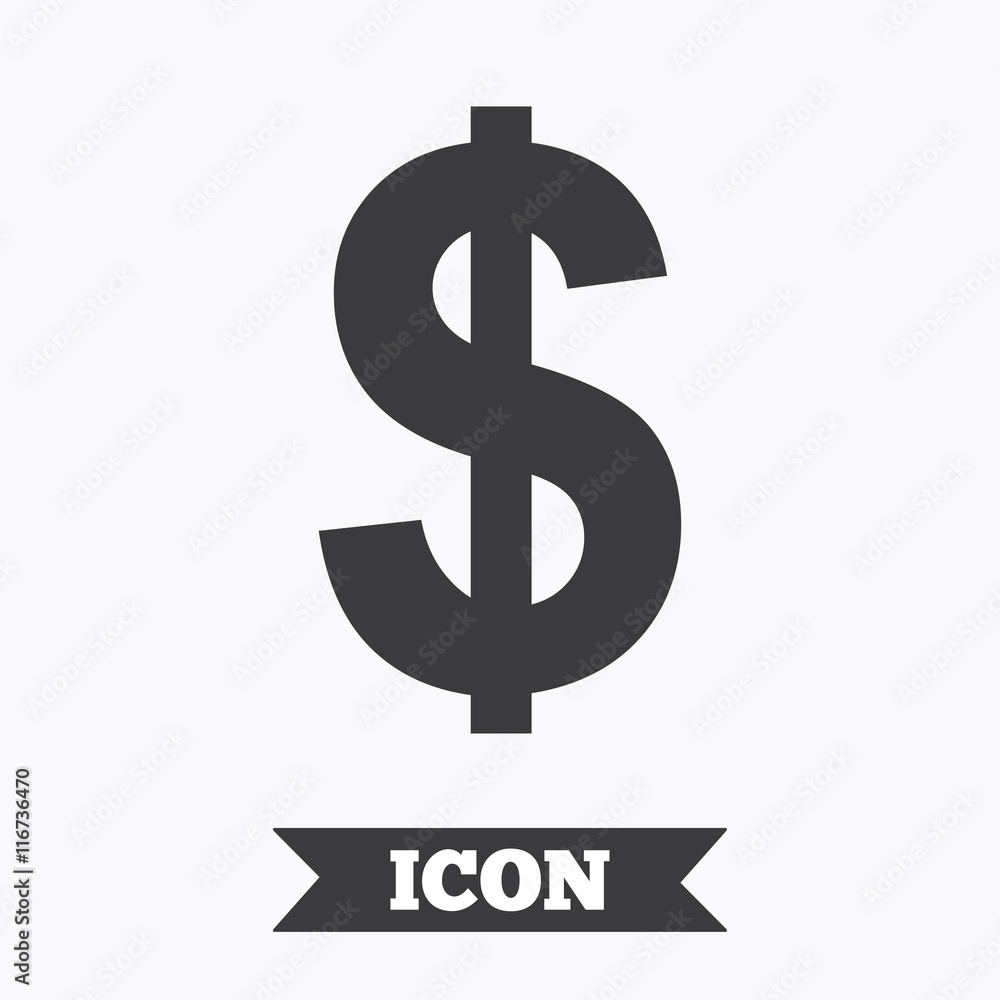 Fototapeta premium Dollar sign icon. USD currency symbol.