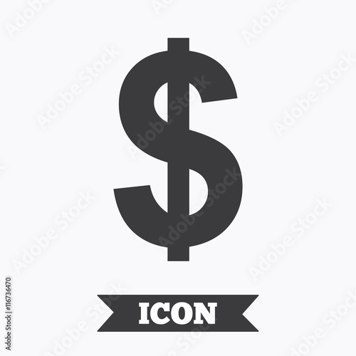 Dollar sign icon. USD currency symbol.