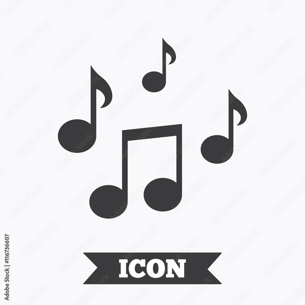 Music notes sign icon. Musical symbol. Music notes sign icon. Musical symbol.