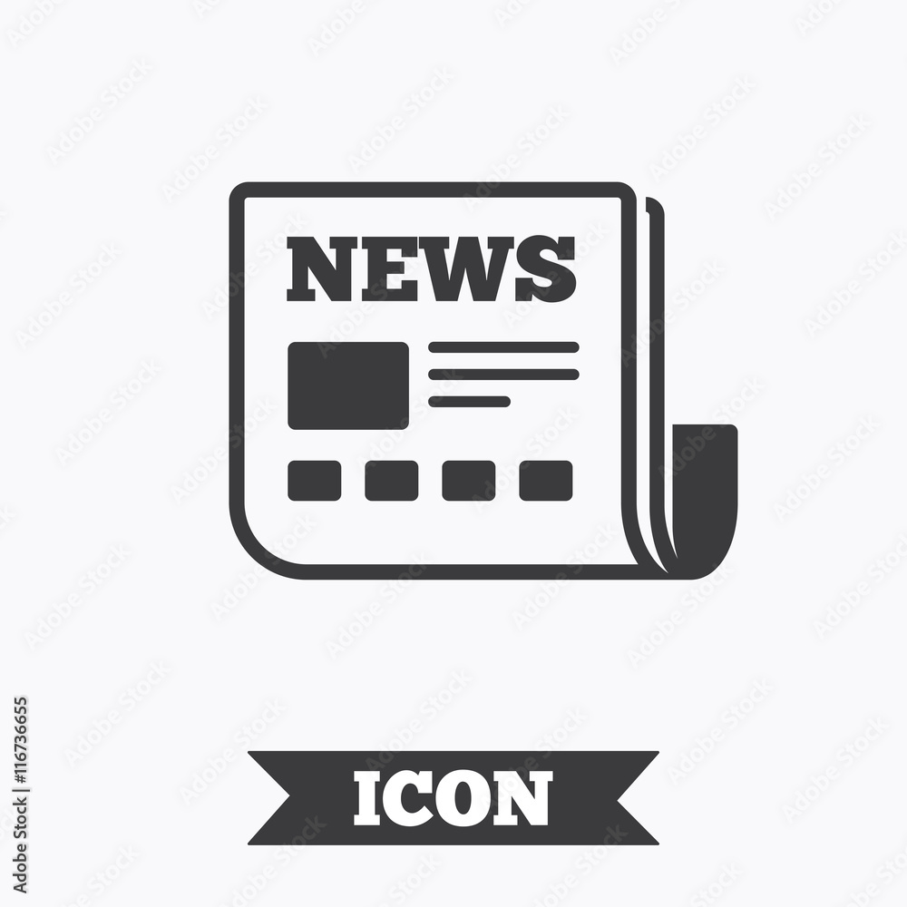 News icon. Newspaper sign. Mass media symbol. News icon. Newspaper sign. Mass media symbol.