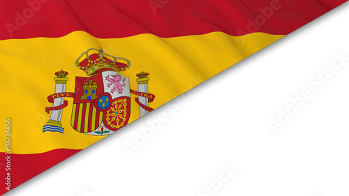 Spanish Flag corner overlaid on White background - 3D Illustration