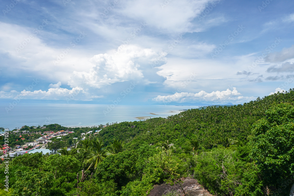 View of tropical island with sea view in Thailand