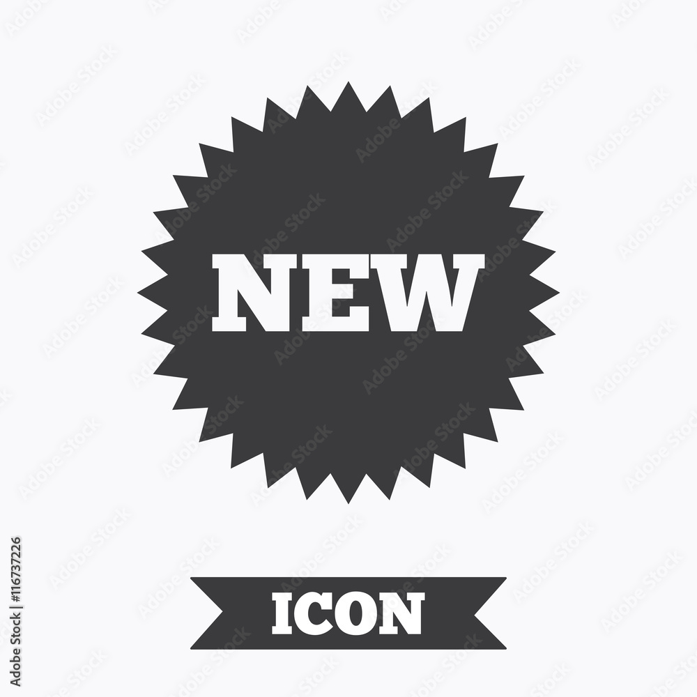 New sign icon. New arrival star symbol. New sign icon. New arrival star symbol.
