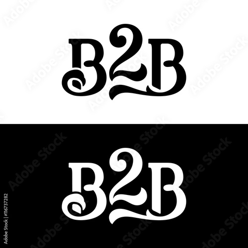 B2B logo vector design concept isolated on black and white backgrounds. Modern corporate identity for business marketing company