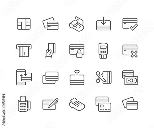 Line Credit Card Icons
