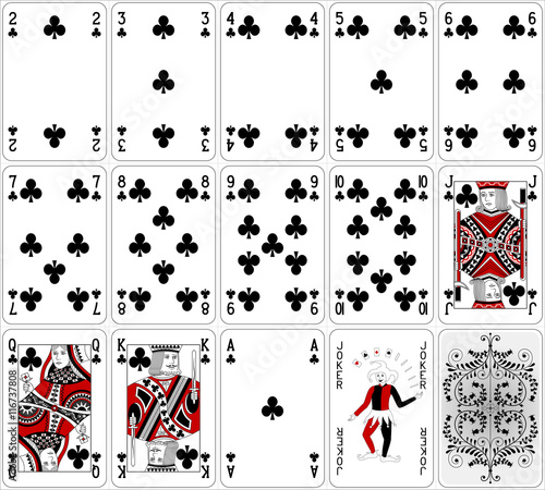 Poker cards club set two color classic design