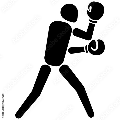 This is sport pictogram  pugilism boxing mode  games