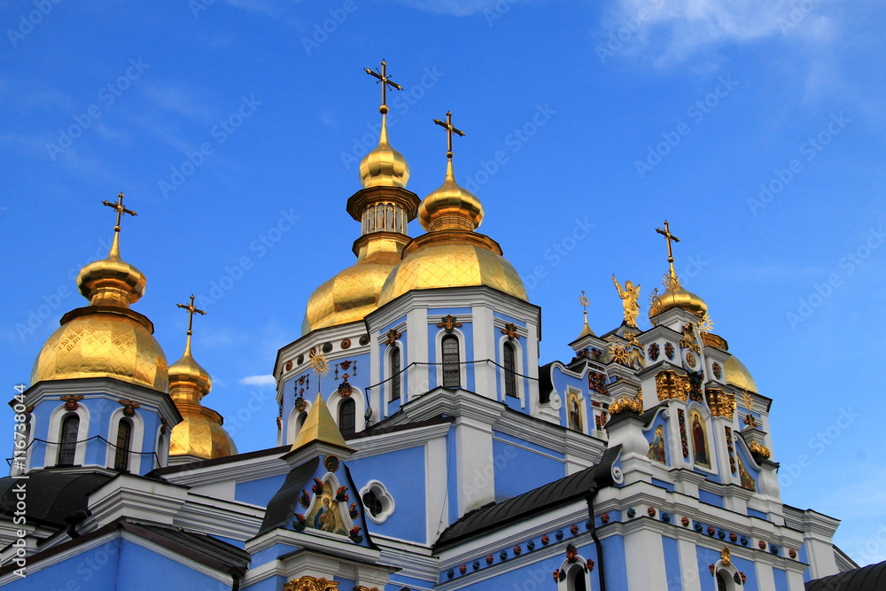St. Michael's Cathedral in the evening, Kiev, Ukraine.