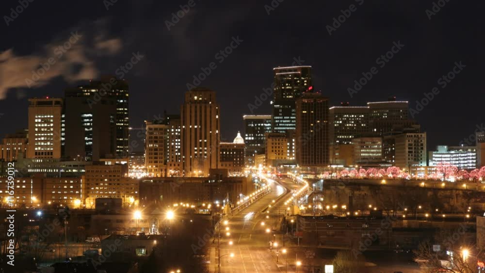 Time-Lapse of Downtown St Paul, Minnesota during winter. Time-Lapse of Downtown St Paul, Minnesota during winter.