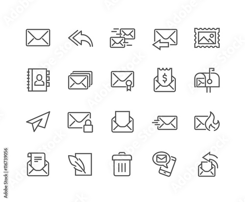 Line Mail Icons photo