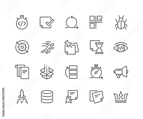 Line Agile Development Icons