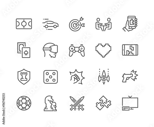 Line Games Icons