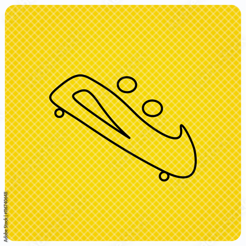 Bobsleigh icon. Two-seater bobsled sign.