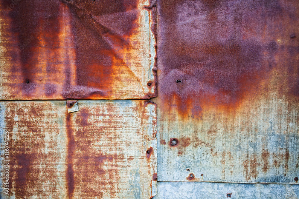 old rusty iron sheets and tinplate