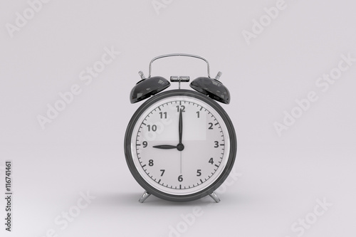 3D rendering of a black alarm clock