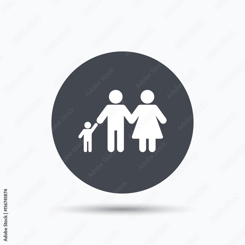 Family icon. Father, mother and child sign. Family icon. Father, mother and child sign.