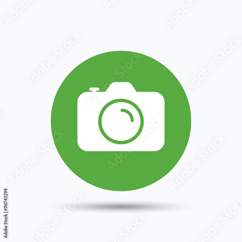 Camera icon. Professional photocamera sign.