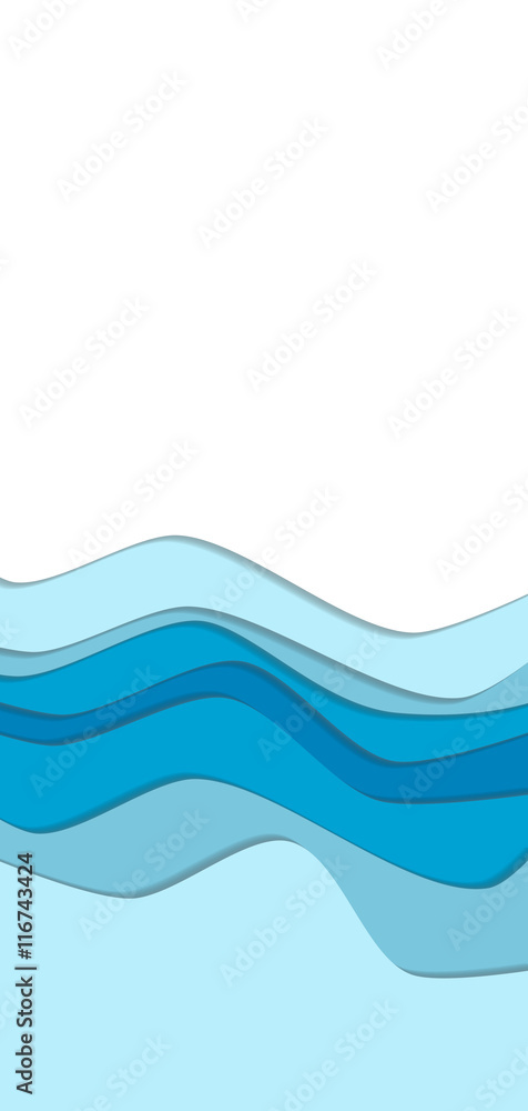 Blue curve wave line background, ice and water in paper cut style. Space for text. Cropped with Clipping Mask Blue curve wave line background, ice and water in paper cut style. Space for text. Cropped with Clipping Mask