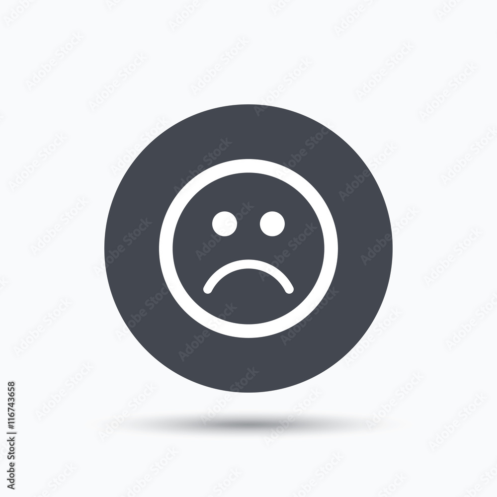 Sad smiley icon. Bad feedback sign. Sad smiley icon. Bad feedback sign.