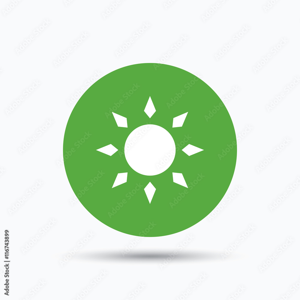 Sun icon. Sunny weather sign.