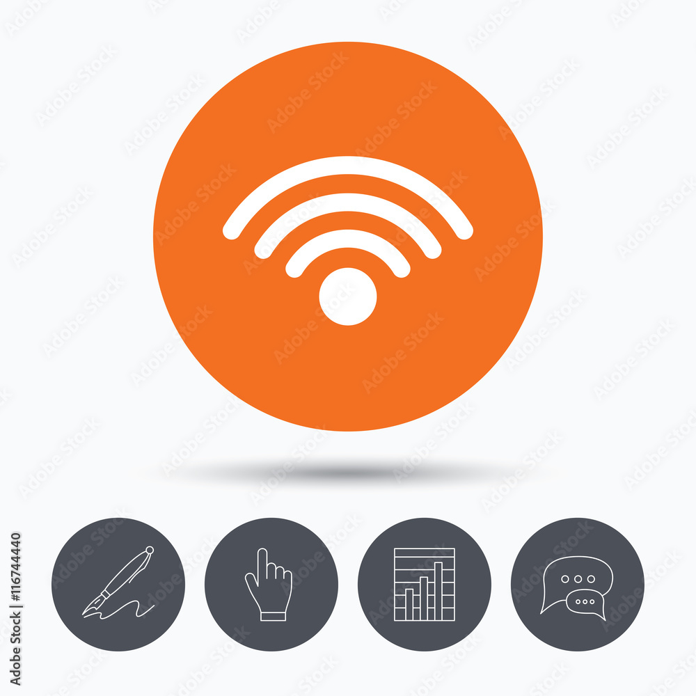 Wifi icon. Wireless internet sign. Wifi icon. Wireless internet sign.
