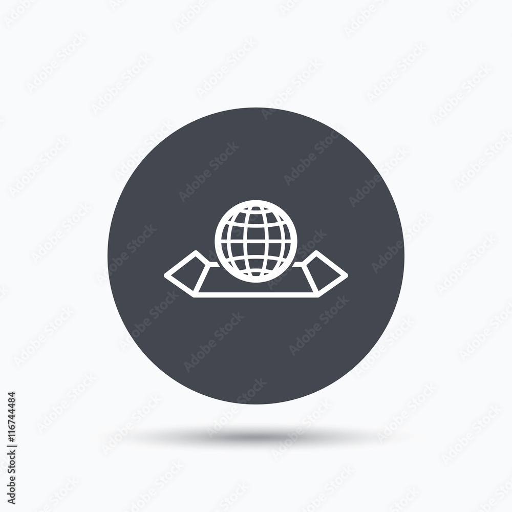 World map icon. Globe sign. World map icon. Globe sign.
