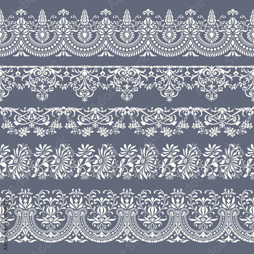 collection of five tiling floral vector borders - perfect for greeting cards, wedding invites or other romantic projects