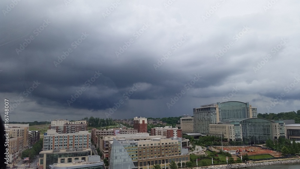 Scenic Wheel View of the Clouds Over National Harbor, DC Scenic Wheel View of the Clouds Over National Harbor, DC