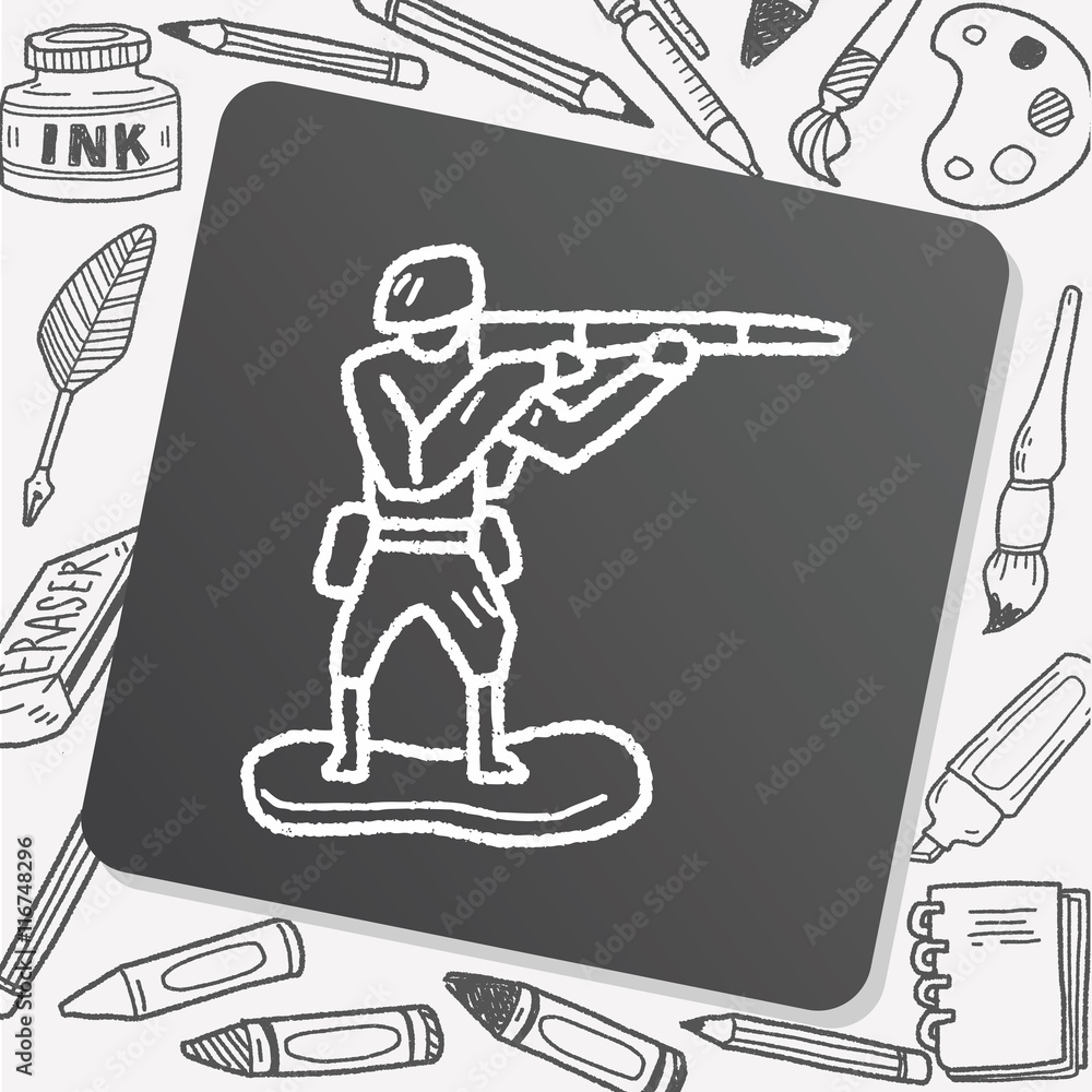 Obraz premium toy soldier doodle