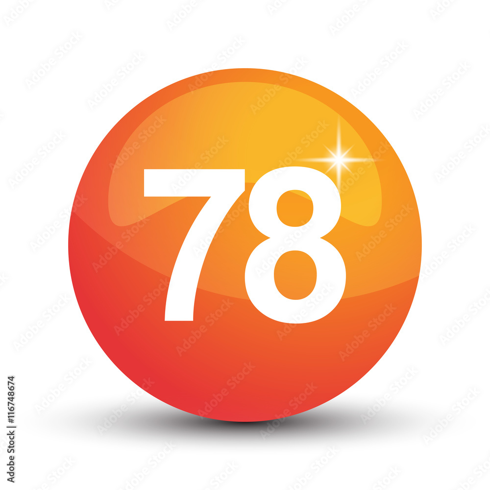 number 3d circle orange