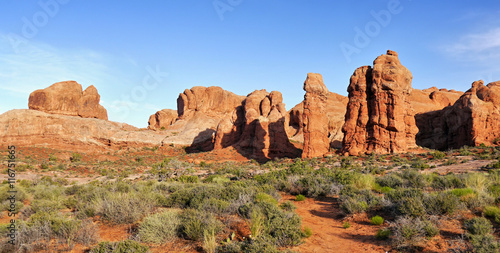 Arches National Park. Rock towers and sandstone formations
