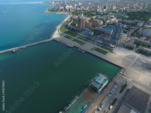 Top view of the marina and quay of Novorossiysk © eleonimages