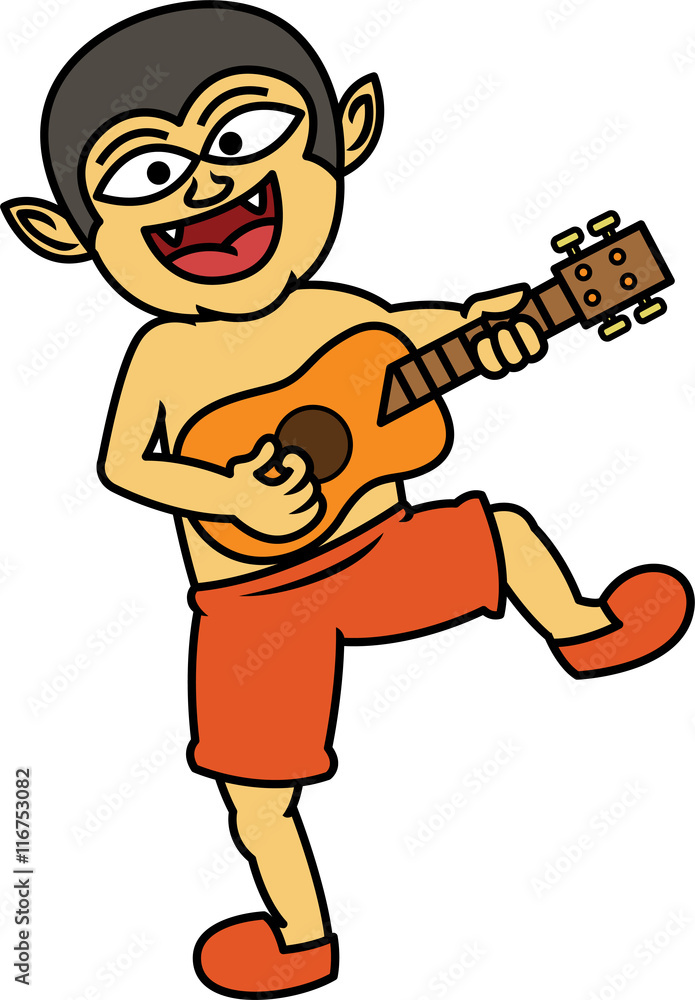 Little Dracula Playing Ukulele Cartoon Illustration Stock Vector | Adobe Stock Little Dracula Playing Ukulele Cartoon Illustration Stock Vector | Adobe Stock